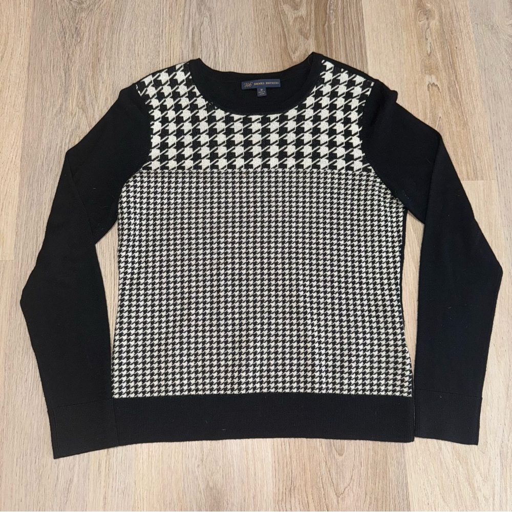 Black and White Houndstooth Sweater